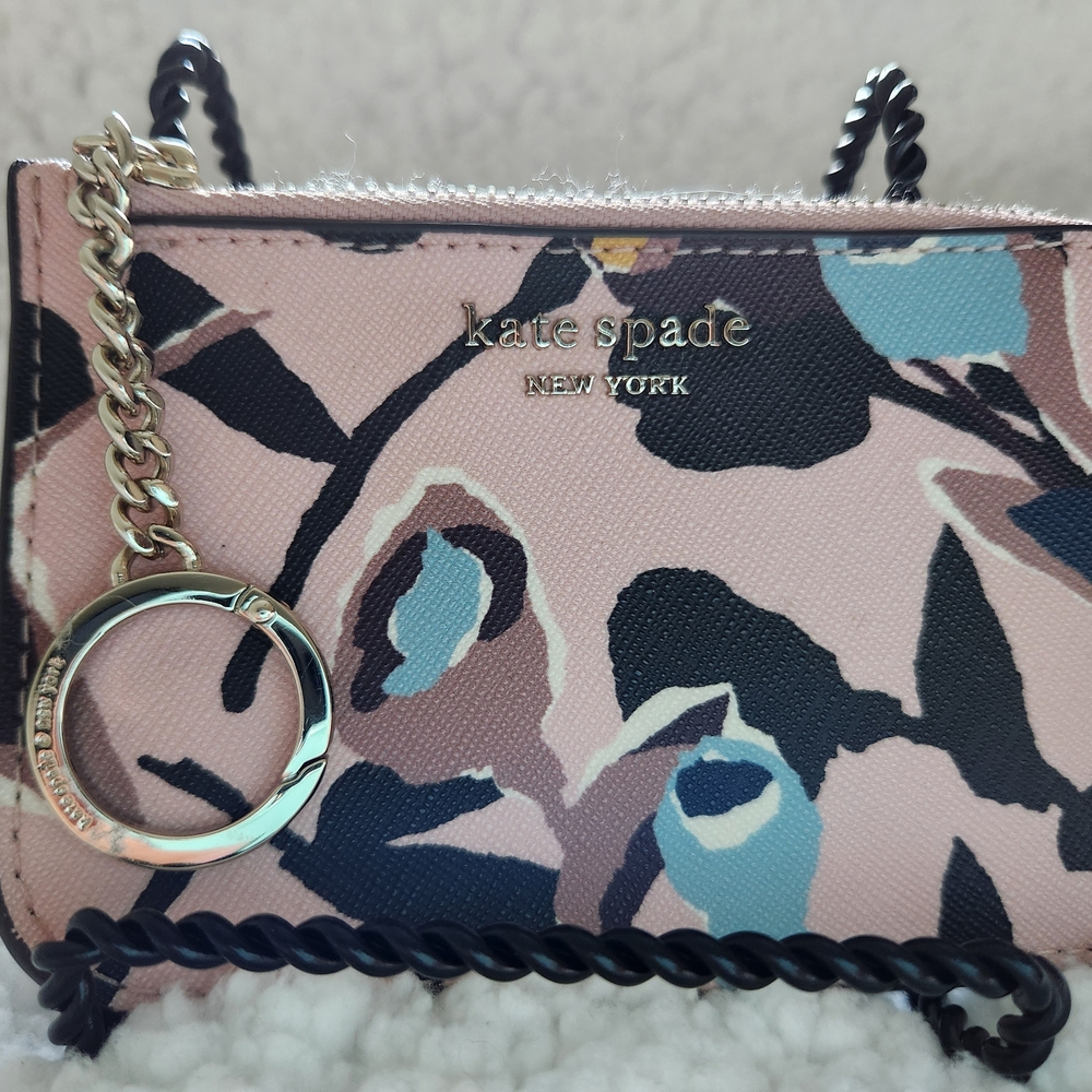 LOW START kate spade floral print pink blue black wristlet